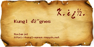 Kungl Ágnes névjegykártya