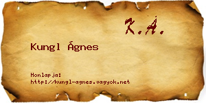 Kungl Ágnes névjegykártya